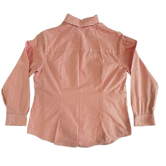 Jones New York Easy Care Button Up L/S Blouse Womens Size 1X Red White Check - Picture 7 of 10